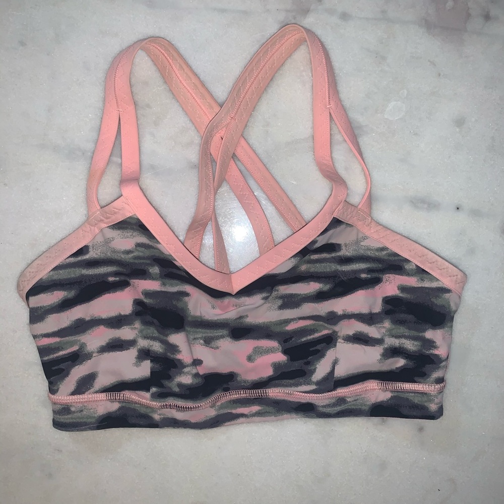 LULULEMON PINK CAMO SPORTS BRA
